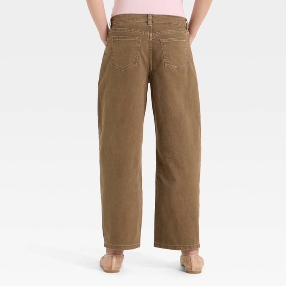 Girls' Mid-Rise Tapered Leg Jeans Brown Size 10 - Picture 2 of 3